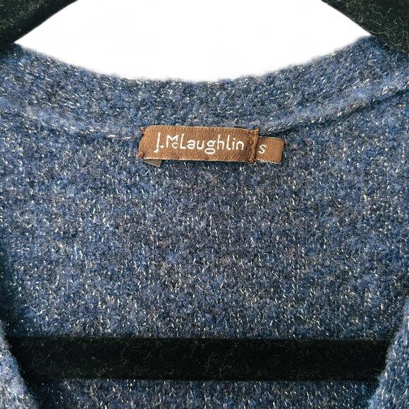 J. Mclaughlin ‘Alice” Metallic Blue Merino Wool Sweater - Picture 4 of 7